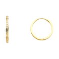thumbnail image 1 of Solid 14k Yellow Gold Round CZ Hoops Semi Eternity Hoop Earrings Channel Set Polished Style Fancy 18 mm, 1 of 1