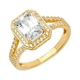 thumbnail image 1 of Solid 14k Yellow Gold Round Cubic Zirconia CZ Engagement Ring / Set Size 6.5, 1 of 2
