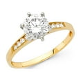 thumbnail image 1 of Solid 14k Yellow Gold Round Cubic Zirconia CZ Engagement Ring Size 10, 1 of 2