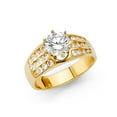 thumbnail image 1 of Solid 14k Yellow Gold Round Cubic Zirconia CZ Engagement Ring Size 7.5, 1 of 2