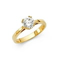 thumbnail image 1 of Solid 14k Yellow Gold Round Cubic Zirconia CZ Engagement Ring Size 8, 1 of 2