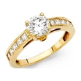 thumbnail image 1 of Solid 14k Yellow Gold Round Cubic Zirconia CZ Engagement Ring Size 9.5, 1 of 2