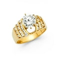thumbnail image 1 of Solid 14k Yellow Gold Round Cubic Zirconia CZ Engagement Ring Size 9, 1 of 2