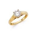 thumbnail image 1 of Solid 14k Yellow Gold Round Cubic Zirconia CZ Engagement Ring Size 9, 1 of 2