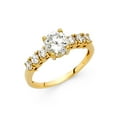 thumbnail image 1 of Solid 14k Yellow Gold Round Cubic Zirconia CZ Engagement Ring Size 9, 1 of 2
