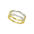 thumbnail image 1 of Solid 14k Yellow Gold Round Diamond Curved Wrap Engagement Wedding Anniversary Ring Band Guard Enhancer 1/3 Ct. - Size 8, 1 of 2