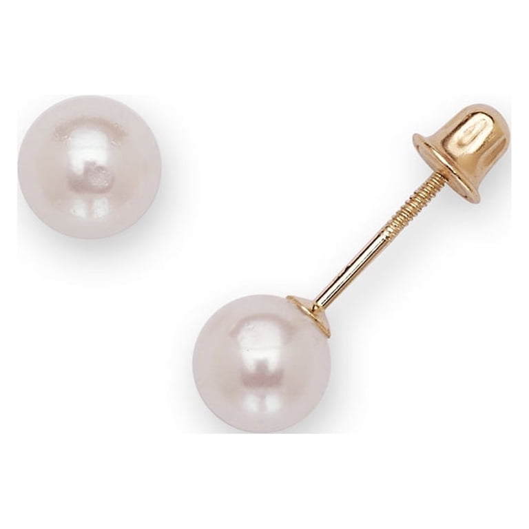 14 Karat Yellow Gold and Cultured Freshwater Natural Pink 9-9.5mm Pearl