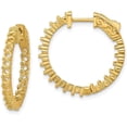 thumbnail image 1 of Solid 14k Yellow Gold Round Hoop w/Safety Lock Earring Mountings - 18mm no stones included, 1 of 4