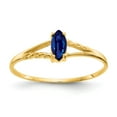 thumbnail image 1 of Solid 14k Yellow Gold Sapphire Blue September Gemstone Birthstone Marquise Engagement Ring Size 6.5, 1 of 6