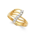 thumbnail image 1 of Solid 14k Yellow Gold Semanario Cubic Zirconia CZ Ring Size 6, 1 of 2