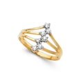 thumbnail image 1 of Solid 14k Yellow Gold Semanario Cubic Zirconia CZ Ring Size 9.5, 1 of 2