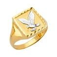 thumbnail image 1 of Solid 14k Yellow Gold Square Mens Fashion Anniversary Ring W/Eagle Size 12, 1 of 2