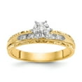 thumbnail image 1 of Solid 14k Yellow Gold Trio Engagement Wedding Ring Size 9 (.09 cttw.), 1 of 8
