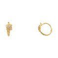 thumbnail image 1 of Solid 14k Yellow Gold Turtle Huggie Earrings CZ Tortoise Huggies Hoops Round Style Fancy Small 10 mm, 1 of 1