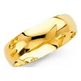 thumbnail image 1 of Solid 14k Yellow Gold Wedding Band Plain Ring Classic Dome Style High Polished Finish 6 mm, Size 8, 1 of 1