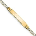 thumbnail image 1 of Solid 14k Yellow Gold with Rhodium Pav Curb ID Bracelet - 7", 1 of 7