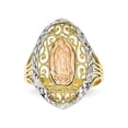 thumbnail image 1 of Solid 14k Yellow & Rose Yellow and White Gold Two Tone Filigree Guadalupe Ring (3mm) - Size 4.5, 1 of 2