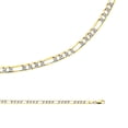 thumbnail image 1 of Solid 14k Yellow & White Gold Chain Figaro Necklace Diamond Cut Two Tone Pave Light 3.8 mm 22 inch, 1 of 1