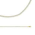 thumbnail image 1 of Solid 14k Yellow White Gold Chain Mariner Necklace Anchor Pave Flat Link Two Tone 2.7 mm 20 inch, 1 of 1