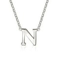 thumbnail image 1 of Solid 14k Yellow White Gold Letter Name Personalized Monogram Initial Necklace (16 Inch) (6mm) (spring-ring) White Gold, 1 of 2