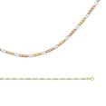 thumbnail image 1 of Solid 14k Yellow White Rose Gold Chain Figaro Necklace Concave Link Thin Tri Color 1.8 mm 20 inch, 1 of 1