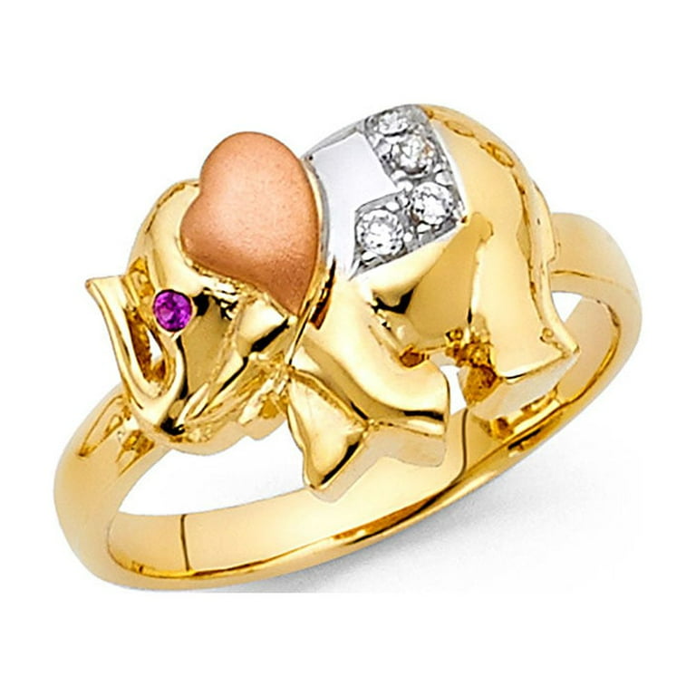 14k gold store elephant ring
