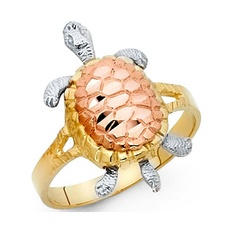 Rose gold turtle ring store