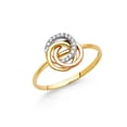 thumbnail image 1 of Solid 14k Yellow White and Rose Three Color Gold Cubic Zirconia CZ Fashion Anniversary Ring Size 9, 1 of 2