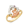 thumbnail image 1 of Solid 14k Yellow White and Rose Three Color Gold Cubic Zirconia CZ Fifteen 15 Years Birthday Quincea_era Ring Size 6, 1 of 2