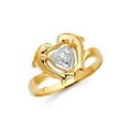thumbnail image 1 of Solid 14k Yellow White and Rose Three Color Gold Fashion Anniversary Dolphin Ring Size 10.5, 1 of 2