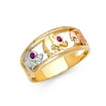 thumbnail image 1 of Solid 14k Yellow White and Rose Three Color Gold Lucky Yellow Gold Ring Size 10, 1 of 2