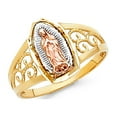 thumbnail image 1 of Solid 14k Yellow White and Rose Three Color Gold Our Lady of Guadalupe Virgin Mary Ring Size 5.5, 1 of 2