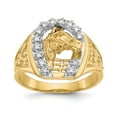 thumbnail image 1 of Solid 14k Yellow and White Gold Two Tone Diamond Men's Ring Band Size 8 (.14 cttw.), 1 of 3