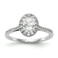thumbnail image 1 of Solid 14k Yellow and White Gold Two Tone Oval Halo Engagement Ring with CZ Cubic Zirconia Size 8, 1 of 2