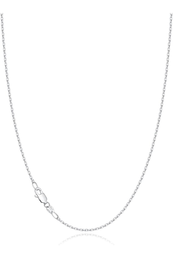 Solid 18K Gold Over 925 Sterling Silver Chain Necklace For Women, 1.2Mm Cable Chain Necklace Thin & Dainty & Sturdy Women'S Chain Necklaces 14/16/17/18/20/22/24 Inch[o4753]