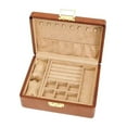 thumbnail image 1 of Solid 2 Layer Wooden Jewelry Box with Lock and Key for Women with Lock and Key Vintage Velvet Wood Jewelry Organizer Storage for Earrings Rings Necklaces Bracelet, 1 of 7