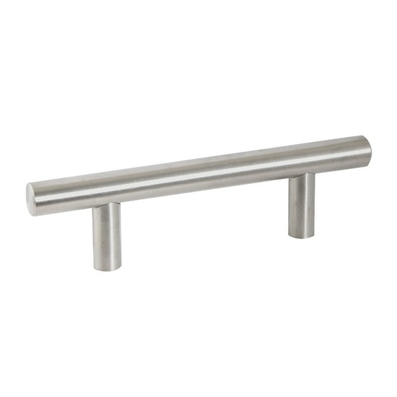 Solid 3-3/4-in (96 mm) Stainless Steel Cabinet Pulls in Satin Nickel 10-Pack