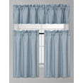 thumbnail image 1 of Solid 3-Piece Room Darkening Kitchen Window Curtain Tiers and Valance Set (Slate Blue), 1 of 1