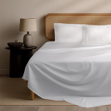 Solid 3 count Sheet Set - Viscose Derived from , 1400 Thread Count, Breathable and Cooling Bed Sheets Set, Luxurious Hote Silky Bedding for Hot Sleeper, Deep Pocket Up to 16'', White