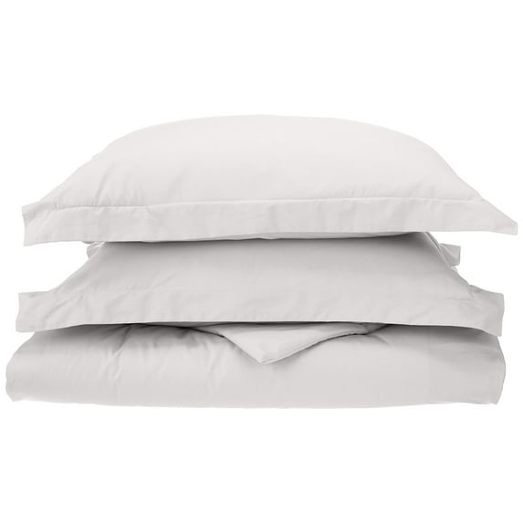 Solid 300-Thread Count Cotton Percale Duvet Cover Set by Blue Nile Mills, California King / King, White
