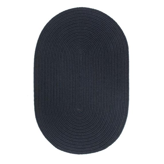 Solid 4' Round Rug Navy