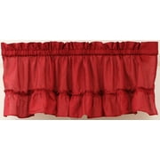 Solid 54Wx13L Ruffled Valance Red