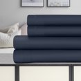 thumbnail image 1 of Solid 700-Thread-Count Sheet Set, Premium Long-Staple Cotton, King, Navy Blue by Blue Nile Mills, 1 of 4