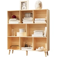 ZenStyle 9 Cube Storage Shelf Organizer - Wooden Bookshelf With 5 Removable Back Panels, Black