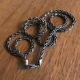 thumbnail image 1 of Solid 925 Oxidized Sterling Silver Italian Spiga Wheat Chain 3mm, 1 of 2