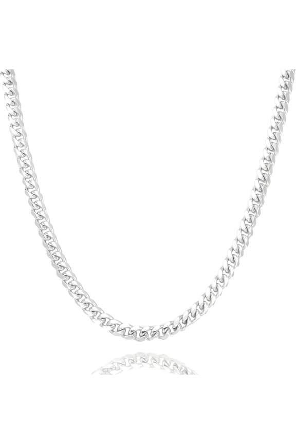 Solid 925 Sterling Cuban Chain Lobster Clasp 3.5mm 4mm 5mm Chain for Men Necklace Chain for Women 16/18/20/22/24/26/30 Inches