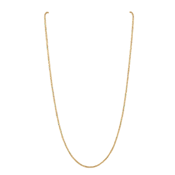 Solid 925 Sterling Silver 14K Gold Plated 20" 2.5MM Diamond Cut Rope Chain Necklace Italy for Men & Women stamped 0.925 MST
