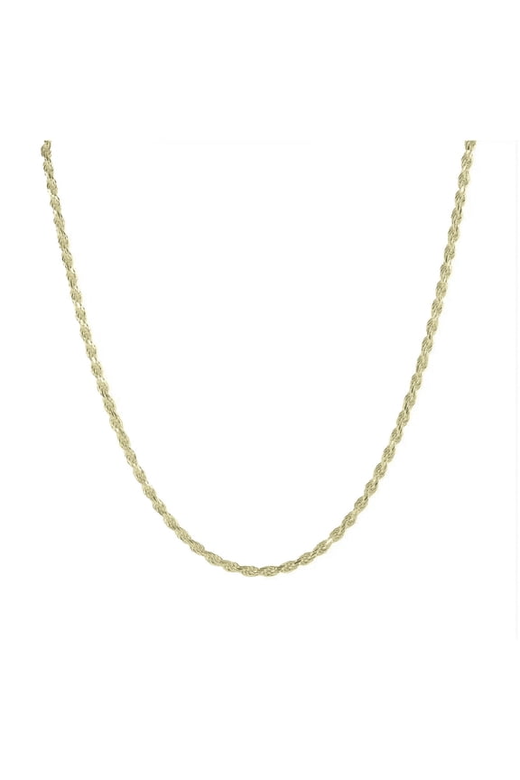 Solid 925 Sterling Silver 14K Gold Plated 20 inch 2.8MM Diamond Cut Rope Chain Necklace Italy Men & Women MST Suitable for All Ages