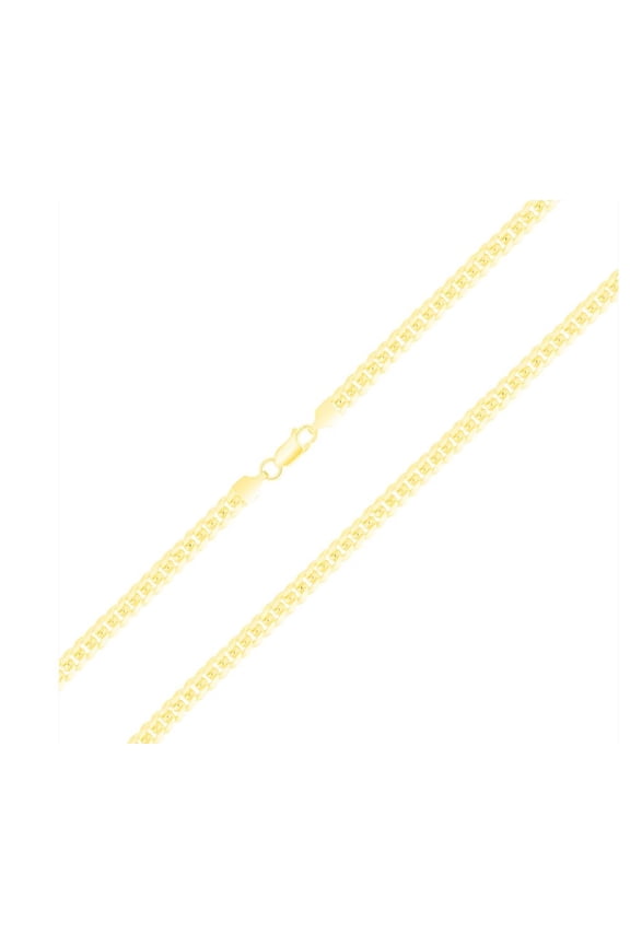Solid 925 Sterling Silver 16" 2mm 14K Gold Plated Miami Cuban Link Chain Necklace Italy for Men & Women, All Ages MST