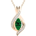 thumbnail image 1 of Solid 925 Sterling Silver 14K Rose Gold Finish Marquise Shape Green Emerald Ladies Infinity Pendant Necklace for Women, 1 of 1
